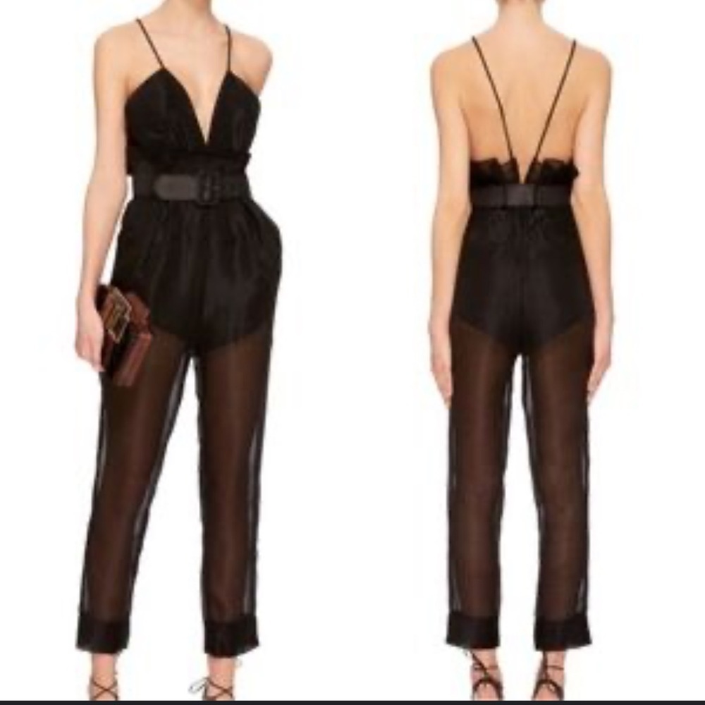 Alice McCall Justify My Love Jumpsuit Black Striped Organda up Size US 6 - Picture 4 of 13